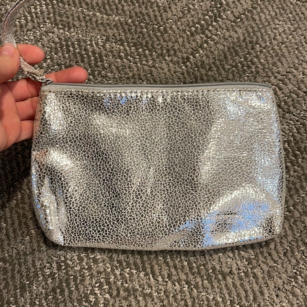 Textured silver wristlet